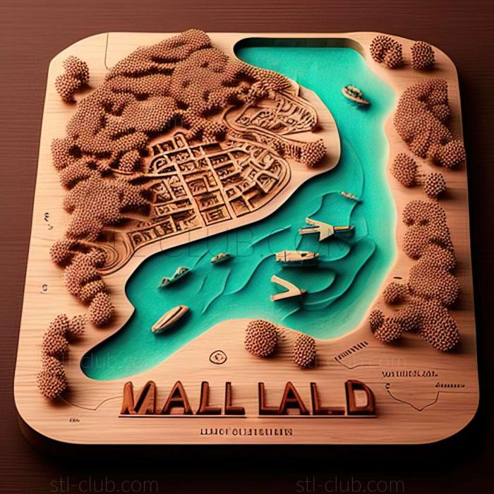 3D model Thulusdhoo   Kaafu Atoll in the Maldives (STL)